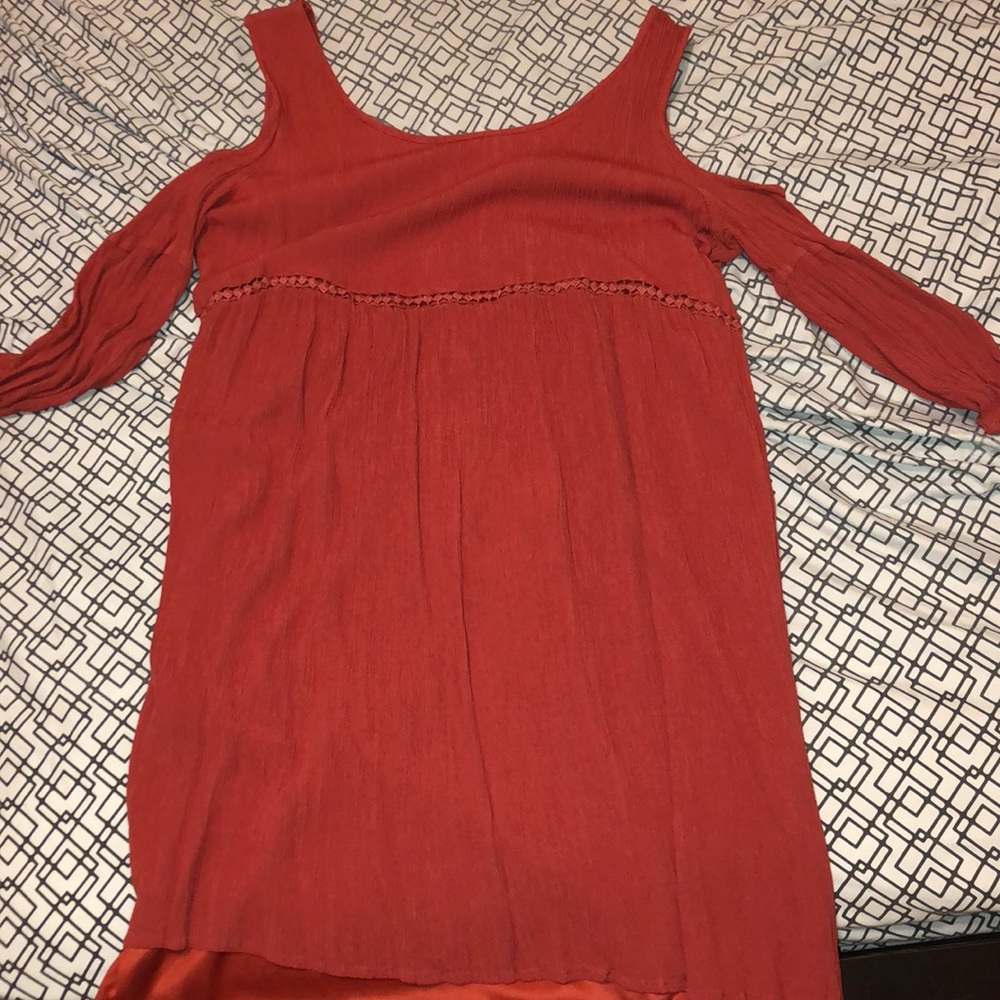 Orange shoulder dress